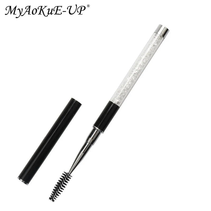 Rhinestone Lash Brush Reusable Eyelash Brushes Mascara Wand Applicator Eyelash Extension Makeup Tool - Glowing Love