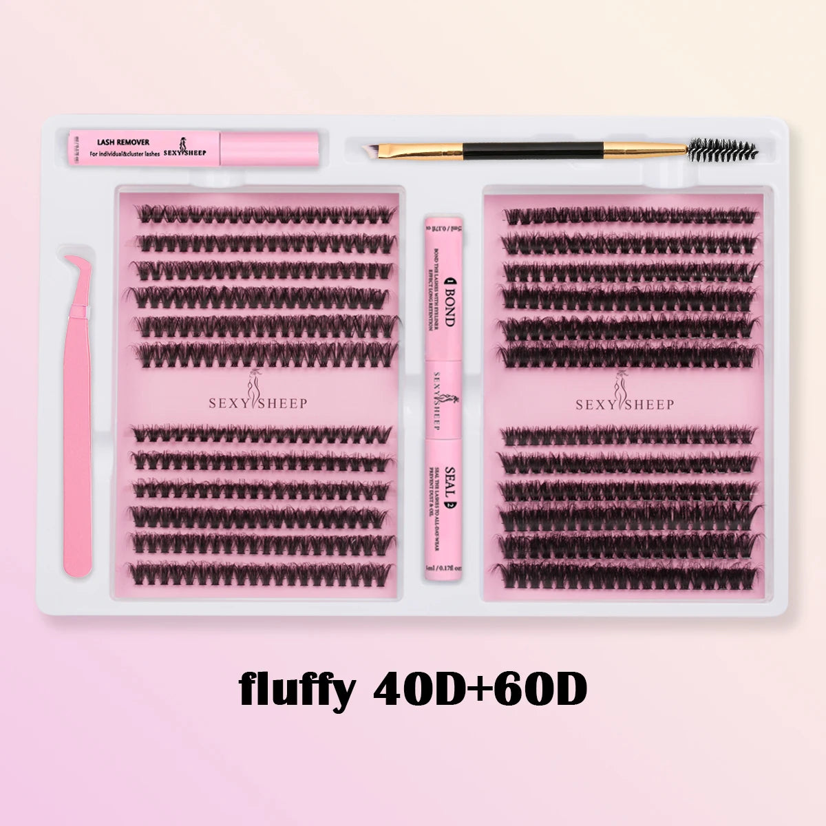 DIY False Eyelashes Clusters Extensions Individual Lashes Cluster Natural Segmented With glue,Remover,lash brush,tweezers - Glowing Love