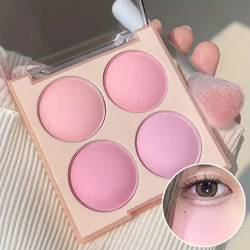 4-Color Matte Blush Palette, Waterproof Long-Lasting, Easy Apply,Multi-Look Face & Eye Makeup,Unisex,Safe Certified,Perfect Gift