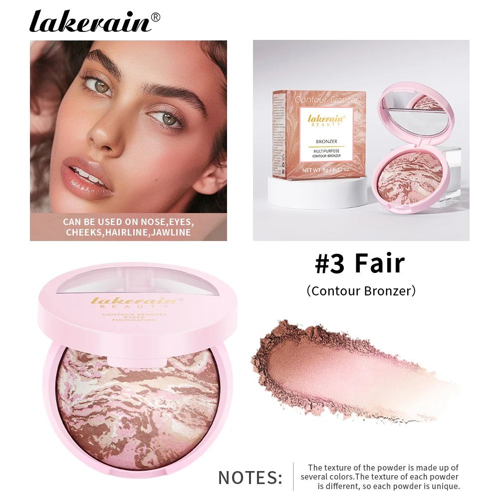 Demi Matte Baked Powder Palette Color Correcting Powder Foundation Brighten Coverage Oil Control Semi Matte Natural Finish Makeu - Glowing Love