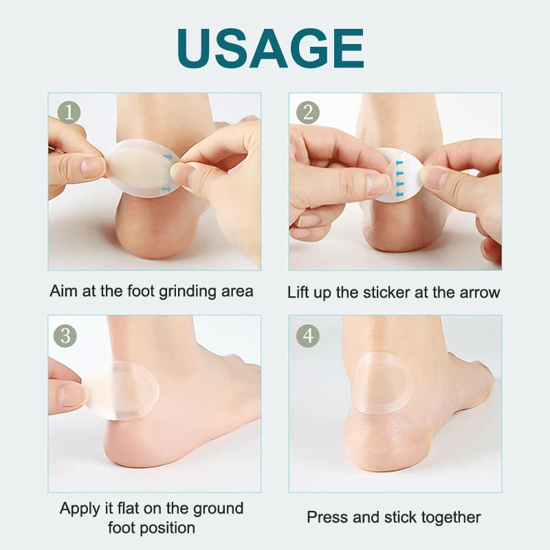 24pcs Adhesive Hydrocolloid Gel Blister Plaster Heel Anti Wear Sticker For Pedicure Foot Care Patch Tool - Glowing Love