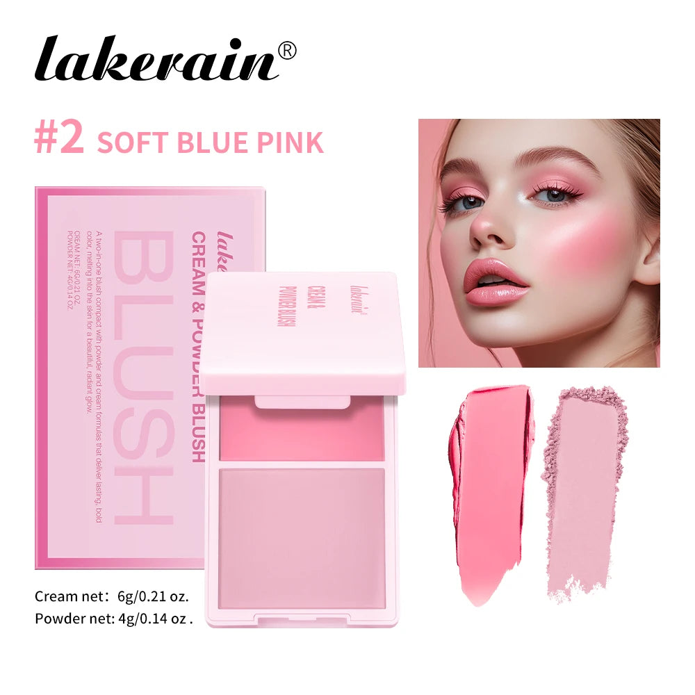 2-in-1 blush palette Natural and moist easy-to-color matte blush powder Facial blush Fine powder, easy to spread, easy to apply,