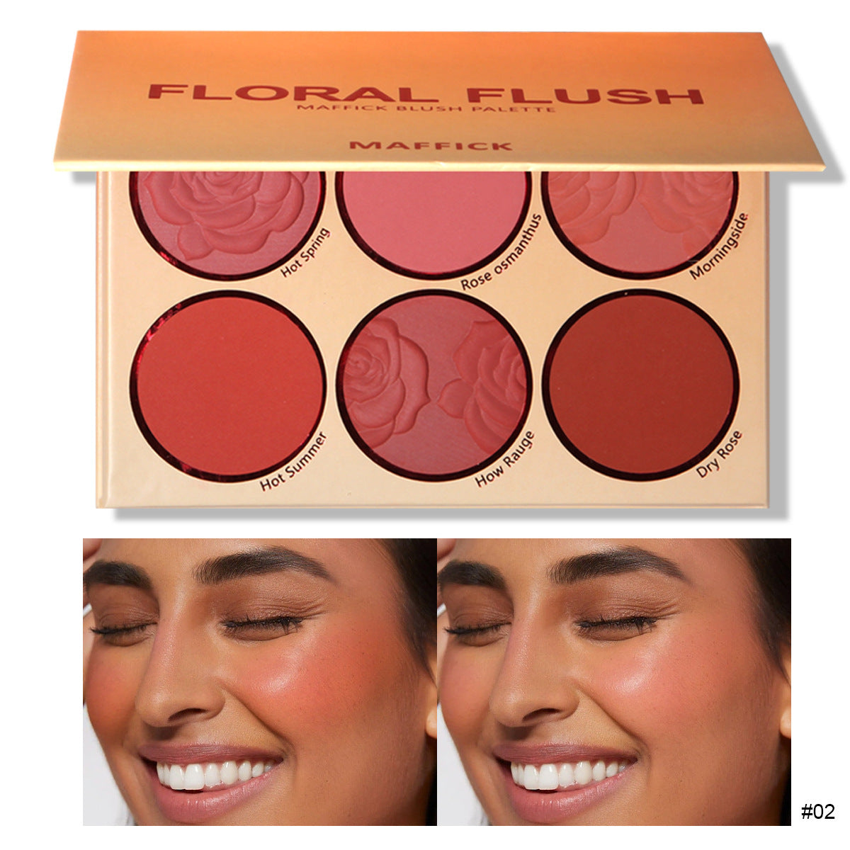 Blush Palette – 6-Color Floral-Inspired Shades - Glowing Love