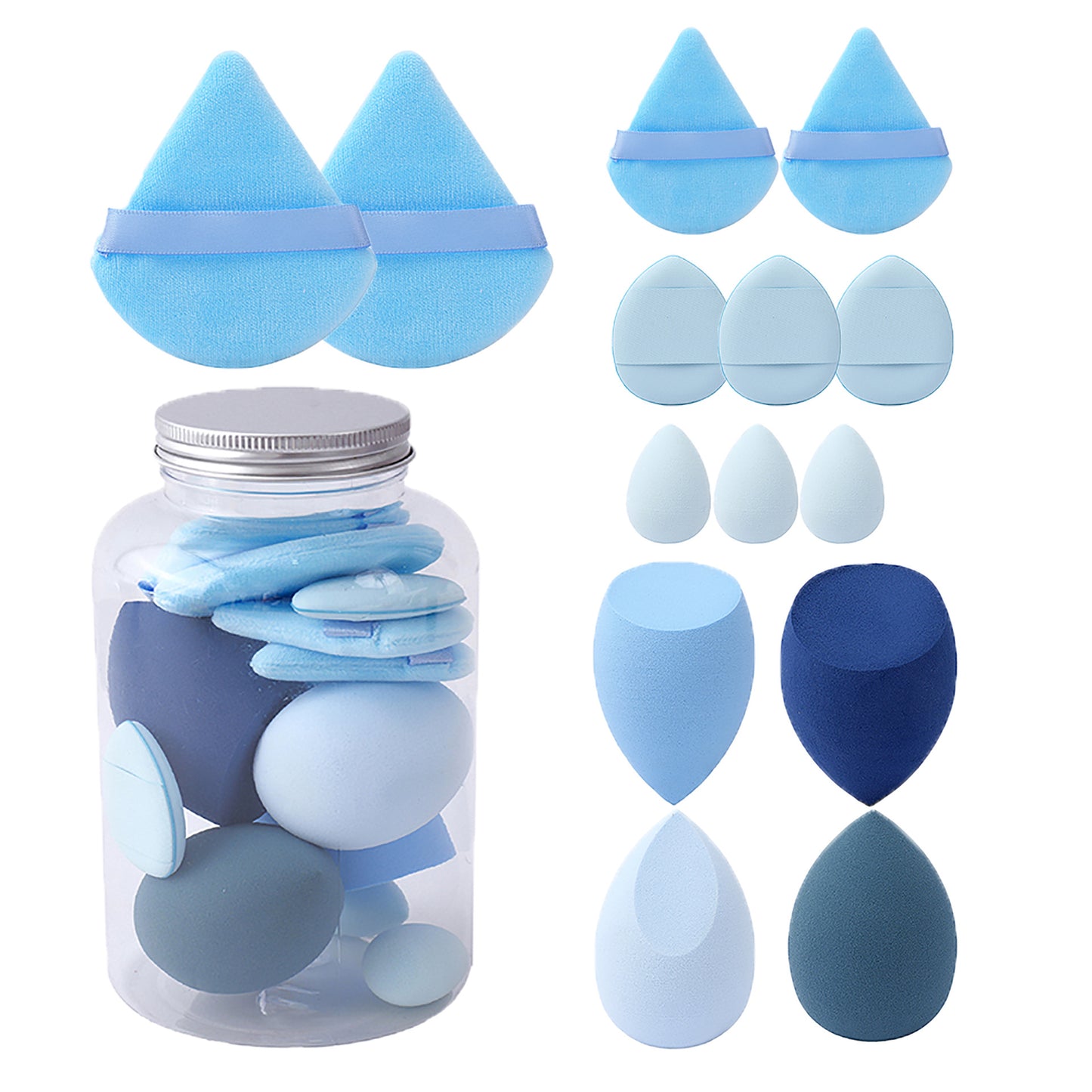 Professional Makeup Sponge & Puff Set - Glowing Love