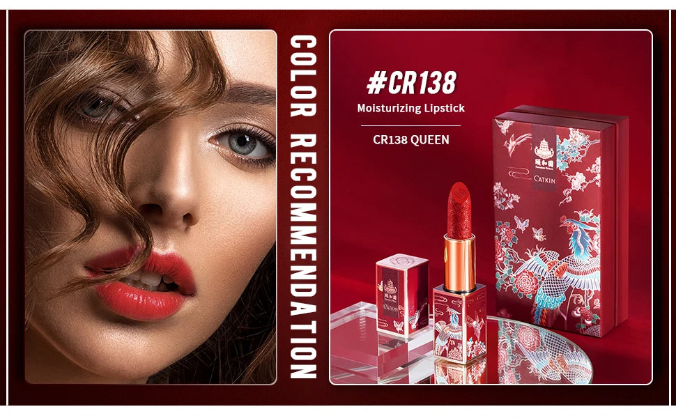 CATKIN Summer Palace Lipsticks Semi-Matte Lipstick Long Lasting for 24H，Lightweight Soft and Ultra Hydrating Lipsticks - Glowing Love