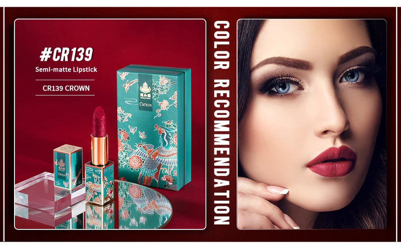 CATKIN Summer Palace Lipsticks Semi-Matte Lipstick Long Lasting for 24H，Lightweight Soft and Ultra Hydrating Lipsticks