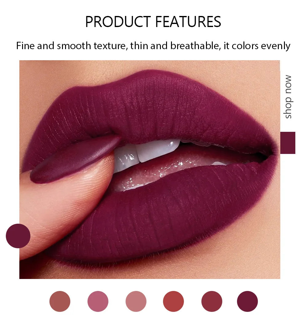 Waterproof Nude Matte Lipsticks Long Lasting Lip Stick Not Fading Sexy Red Pink Velvet Lipsticks Makeup Cosmetic Batom 6 Colors - Glowing Love