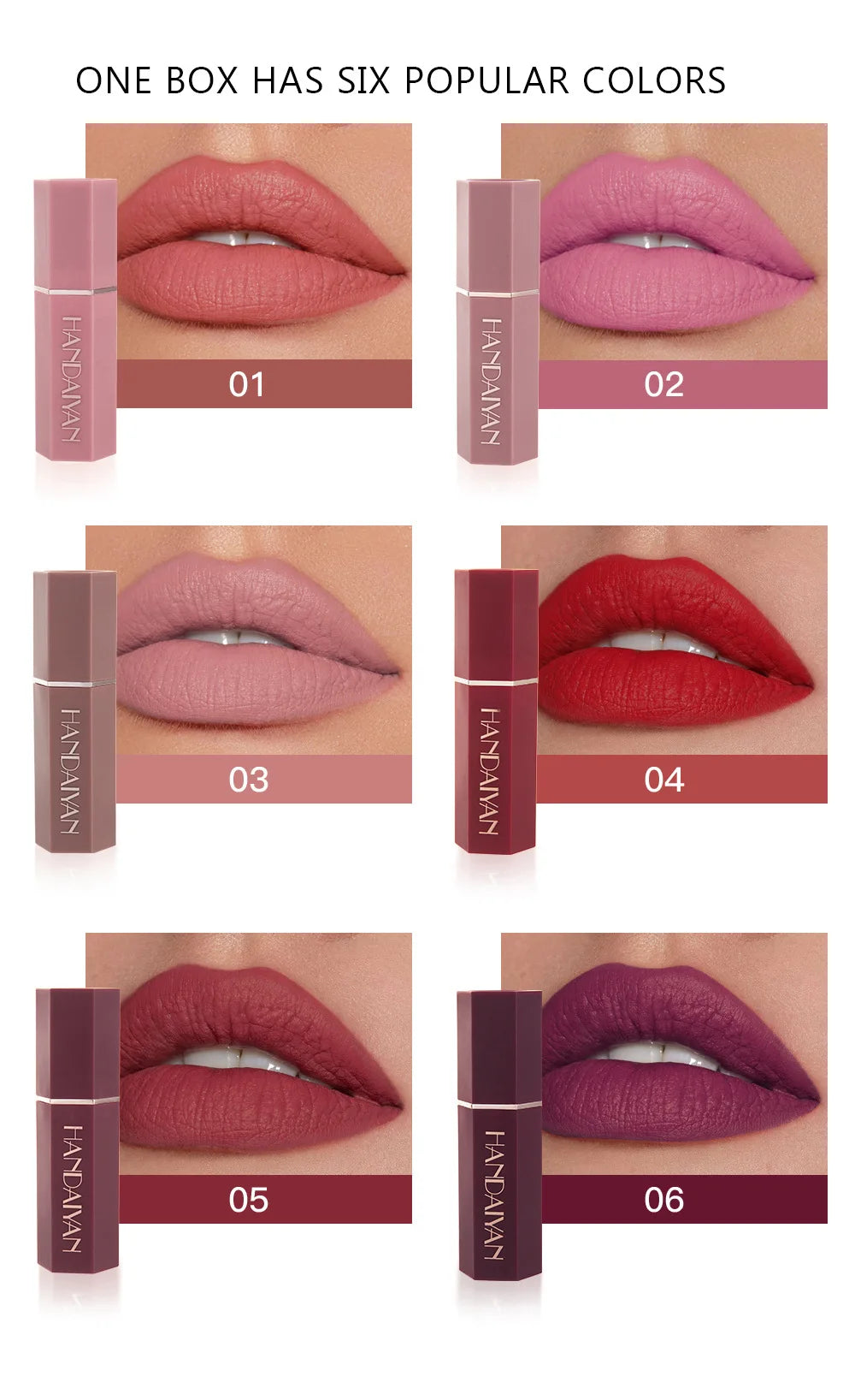 Waterproof Nude Matte Lipsticks Long Lasting Lip Stick Not Fading Sexy Red Pink Velvet Lipsticks Makeup Cosmetic Batom 6 Colors - Glowing Love