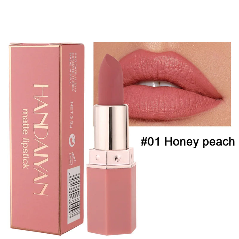 Waterproof Nude Matte Lipsticks Long Lasting Lip Stick Not Fading Sexy Red Pink Velvet Lipsticks Makeup Cosmetic Batom 6 Colors