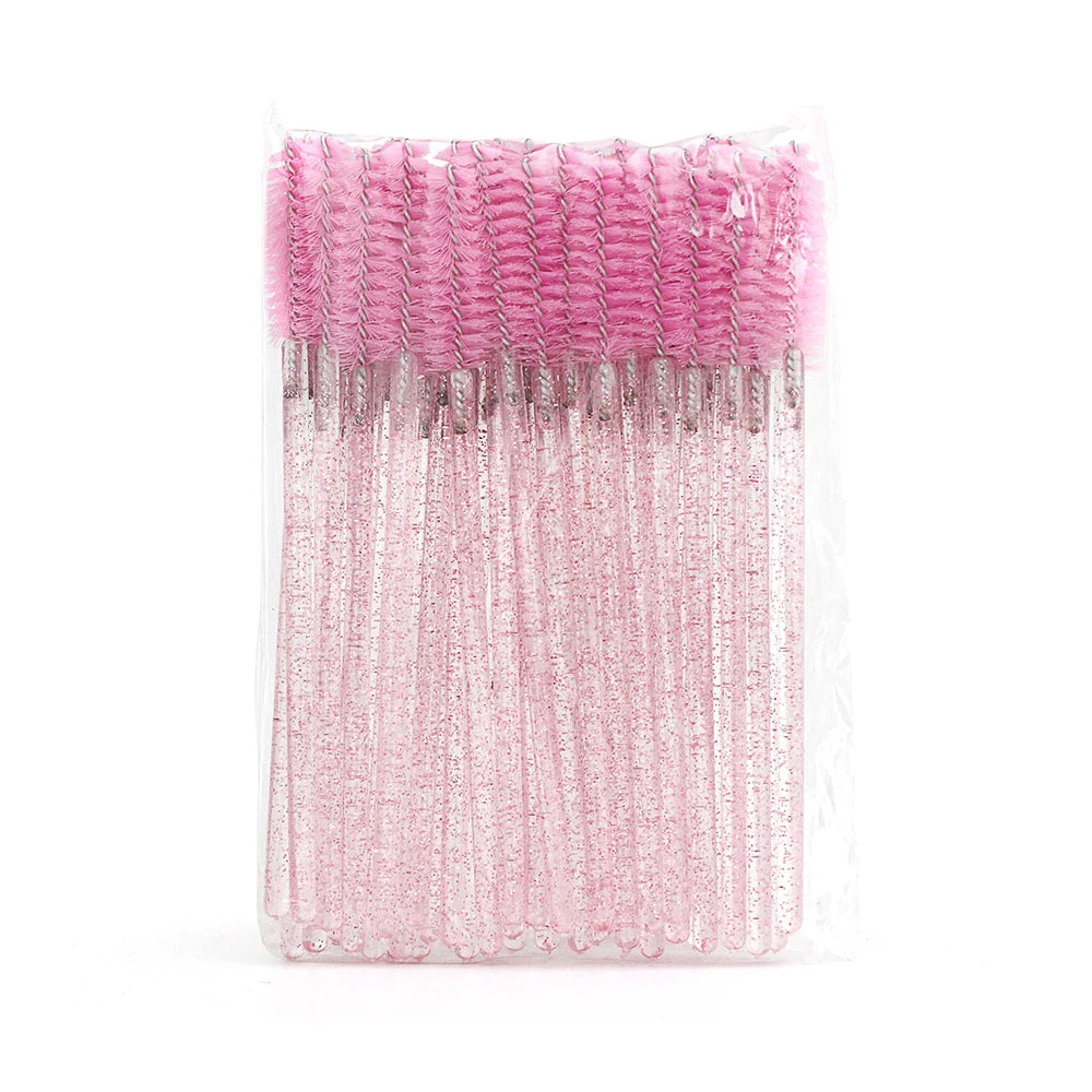 GLAMLASH 50Pcs Lash Brush Eyelash Extension Brush Makeup Brush Makeup Tools - Glowing Love