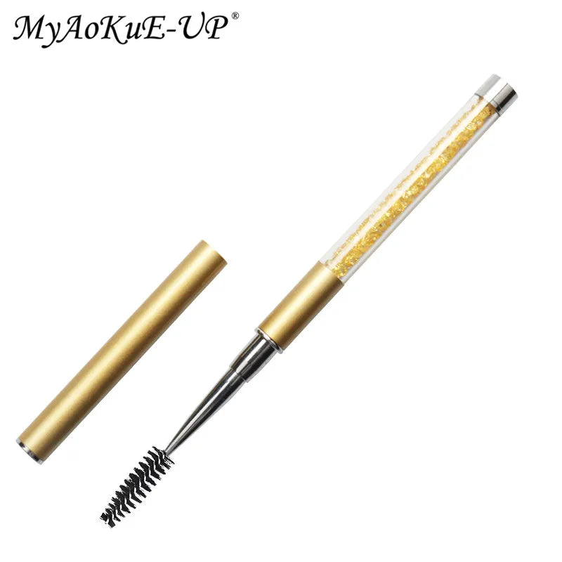 Rhinestone Lash Brush Reusable Eyelash Brushes Mascara Wand Applicator Eyelash Extension Makeup Tool - Glowing Love