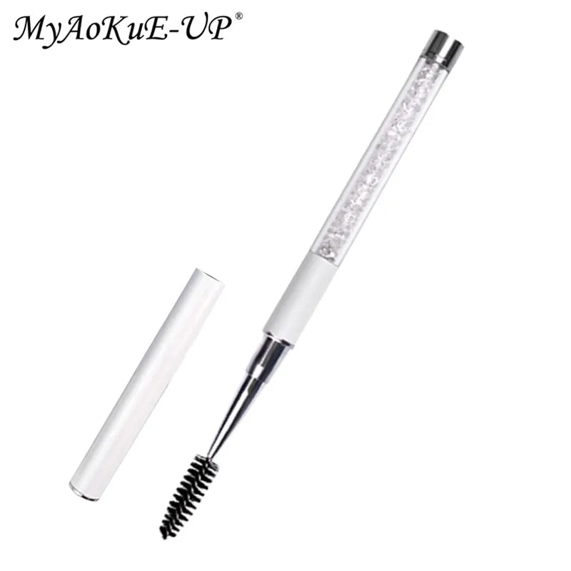 Rhinestone Lash Brush Reusable Eyelash Brushes Mascara Wand Applicator Eyelash Extension Makeup Tool - Glowing Love