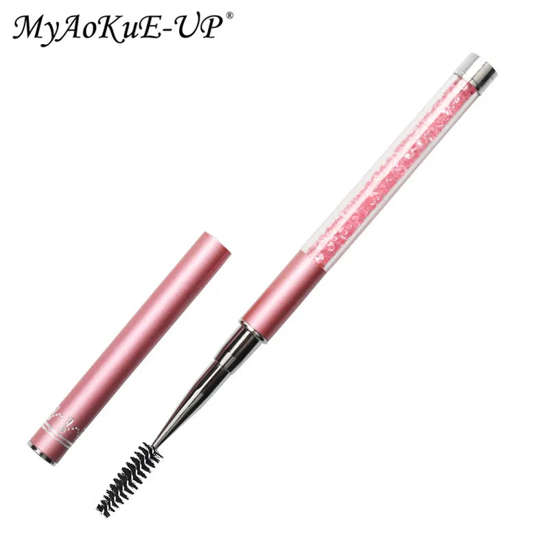 Rhinestone Lash Brush Reusable Eyelash Brushes Mascara Wand Applicator Eyelash Extension Makeup Tool - Glowing Love
