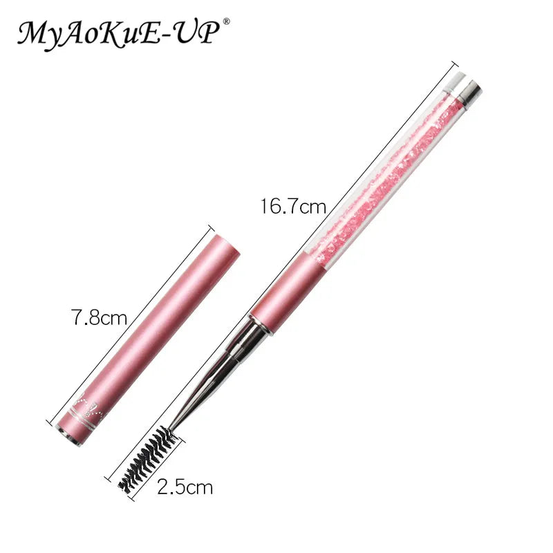 Rhinestone Lash Brush Reusable Eyelash Brushes Mascara Wand Applicator Eyelash Extension Makeup Tool - Glowing Love