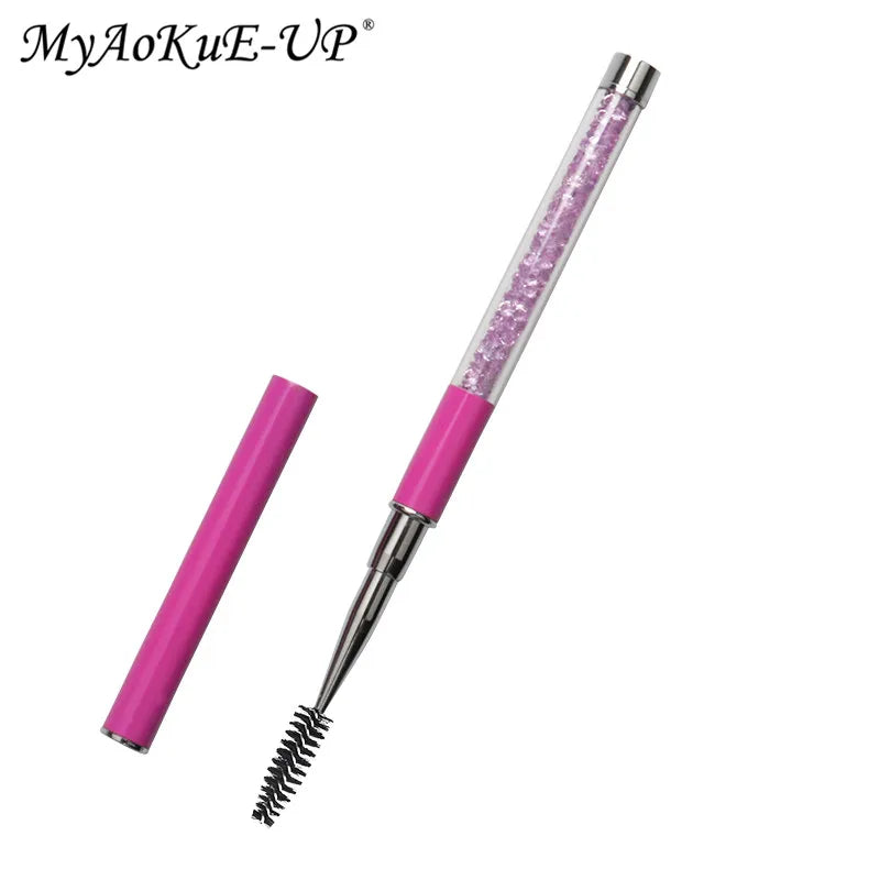Rhinestone Lash Brush Reusable Eyelash Brushes Mascara Wand Applicator Eyelash Extension Makeup Tool - Glowing Love