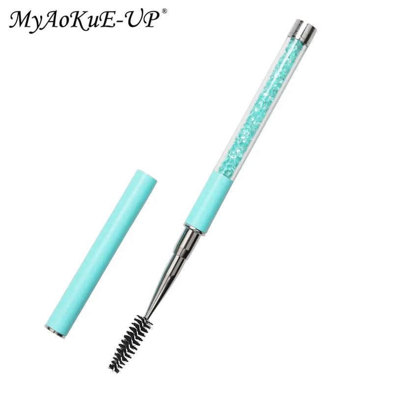 Rhinestone Lash Brush Reusable Eyelash Brushes Mascara Wand Applicator Eyelash Extension Makeup Tool - Glowing Love