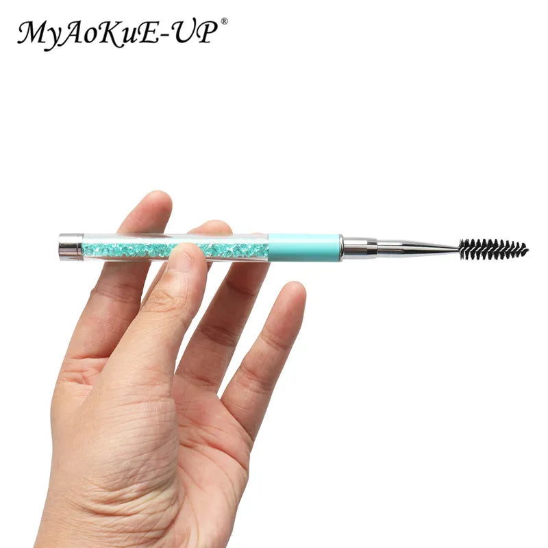 Rhinestone Lash Brush Reusable Eyelash Brushes Mascara Wand Applicator Eyelash Extension Makeup Tool - Glowing Love
