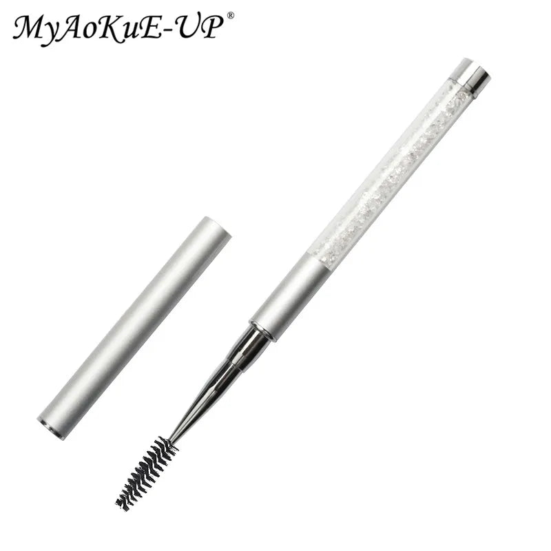 Rhinestone Lash Brush Reusable Eyelash Brushes Mascara Wand Applicator Eyelash Extension Makeup Tool - Glowing Love