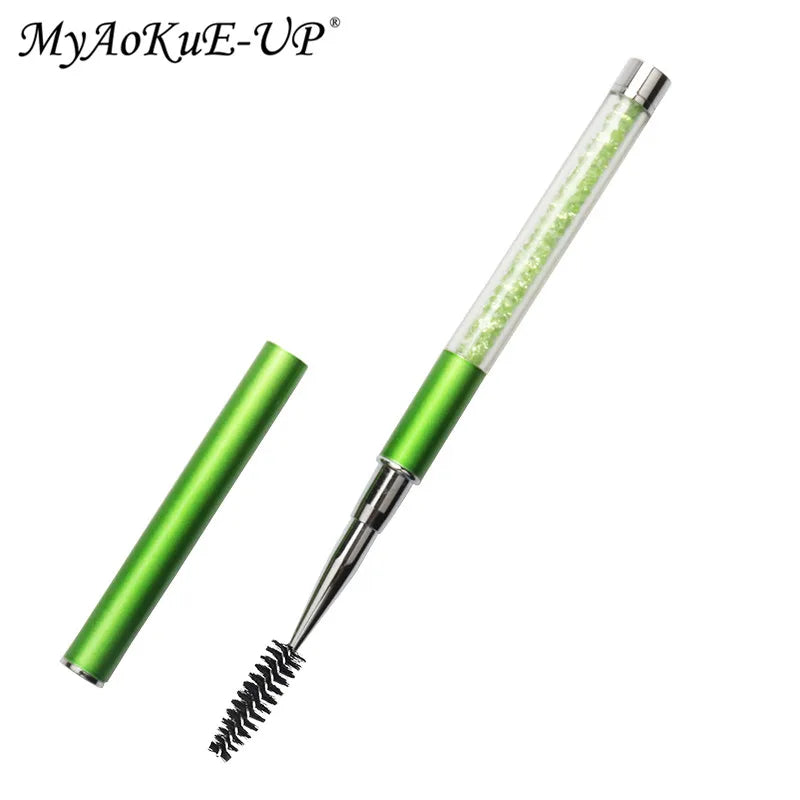 Rhinestone Lash Brush Reusable Eyelash Brushes Mascara Wand Applicator Eyelash Extension Makeup Tool - Glowing Love