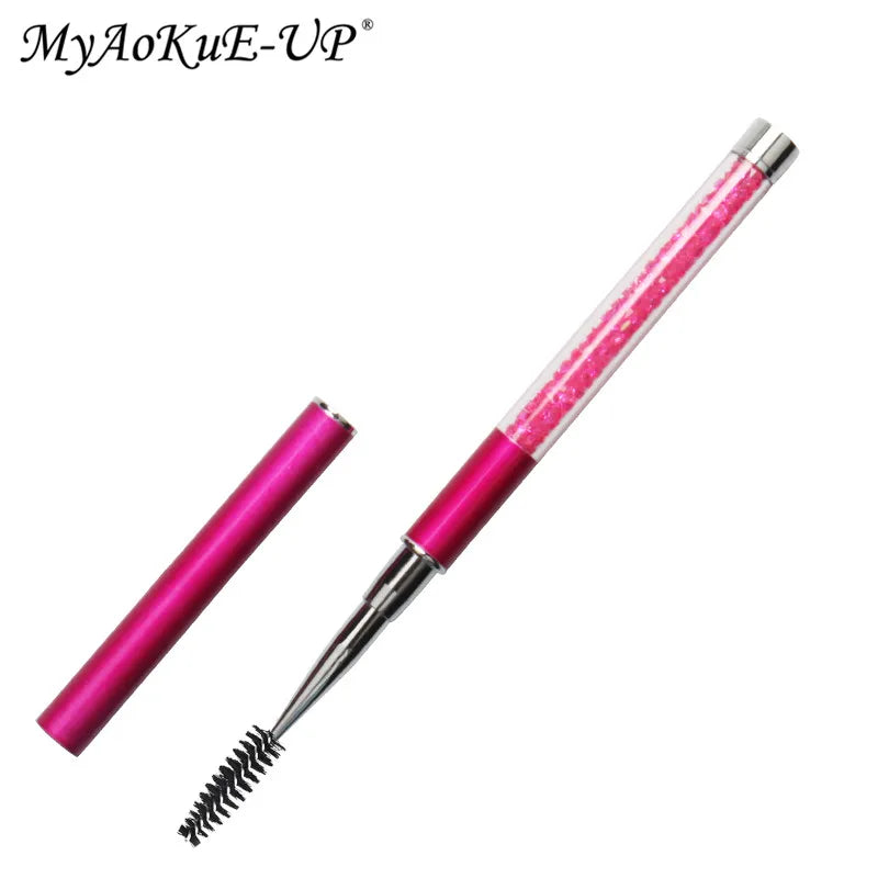 Rhinestone Lash Brush Reusable Eyelash Brushes Mascara Wand Applicator Eyelash Extension Makeup Tool - Glowing Love