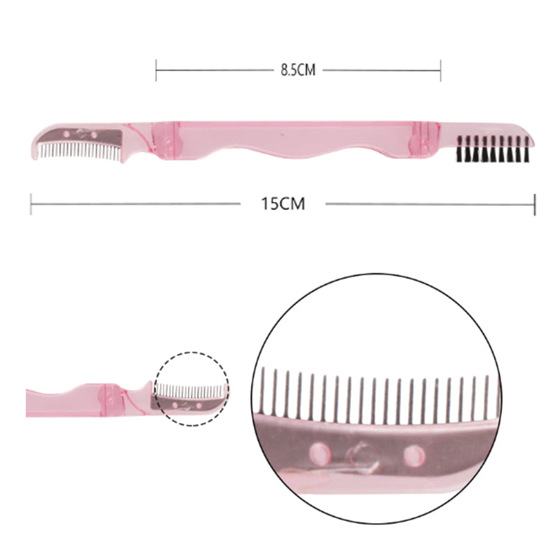 Eyelash Brush Comb Eyelash Extension Supplies Professional Makeup Brushes Collapsible Stainless Steel Eyebrow Comb Lash Brush - Glowing Love
