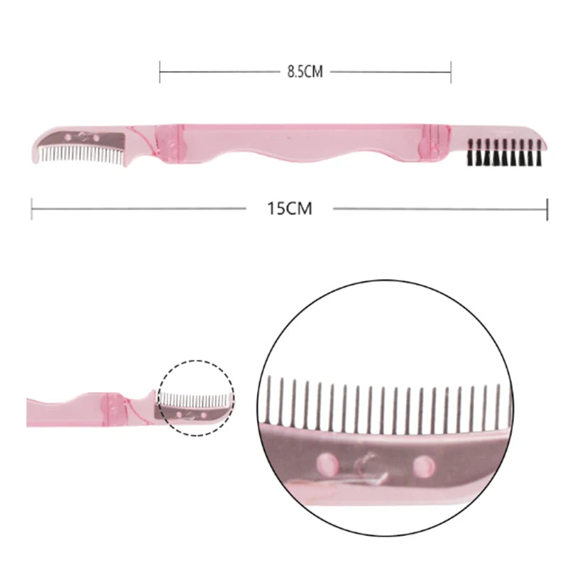 Eyelash Brush Comb Eyelash Extension Supplies Professional Makeup Brushes Collapsible Stainless Steel Eyebrow Comb Lash Brush - Glowing Love