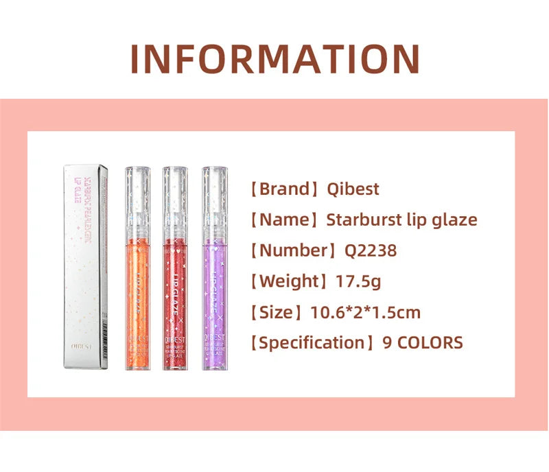 15 Colors Glitter Liquid Lipglaze Tint Laser Holographic Lipsticks Cosmetics Shiny Pigment Waterproof Makeup Women Lipglosses - Glowing Love