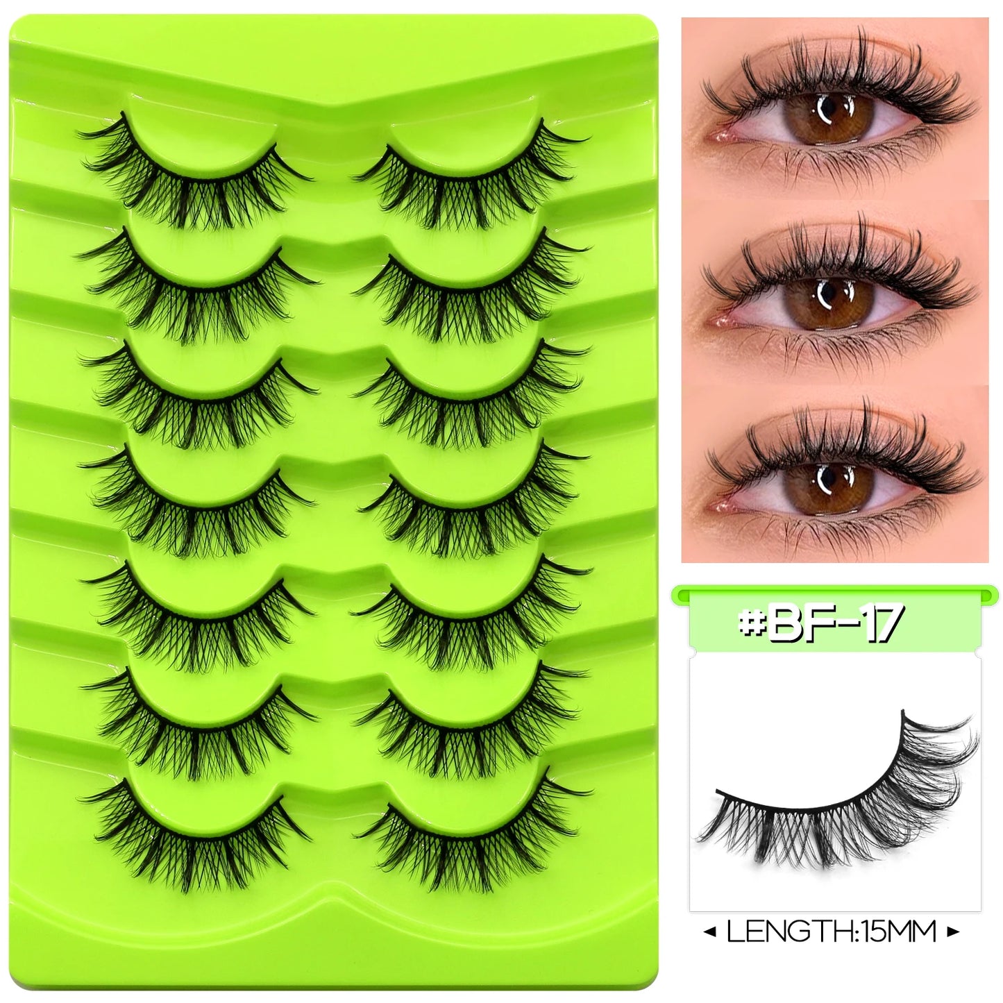 GROINNEYA Manga Lashes Eyes Lashes Soft Natural Long Eyelashes False Eyelashes Anime Wispy Strip Fake Lashes Makeup - Glowing Love
