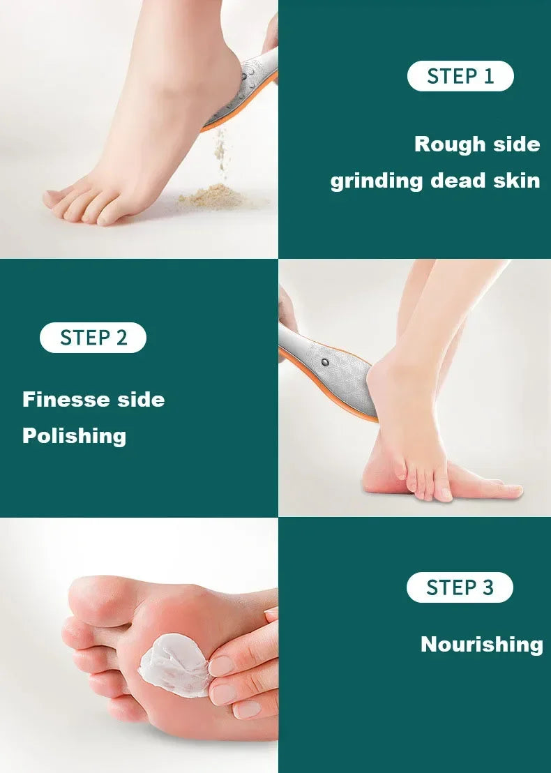 Double Sided Foot File Pedicure Foot Care Tools Dead Skin Callus Remover Stainless Steel Professional