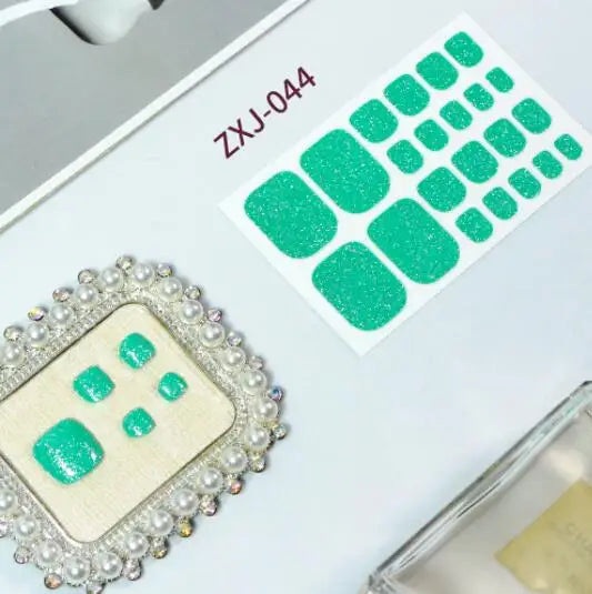 Toe Nail Art Sticker Tips Wraps Adhesive Decals Toenail Polish Strips DIY Pedicure Foot Decals Manicure Women - Glowing Love