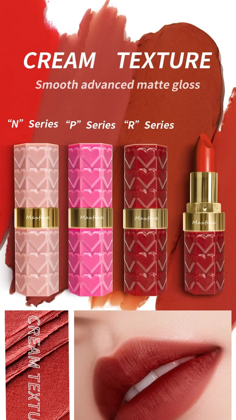 Nude Matte Lipsticks 4 Colors Waterproof Long Lasting Lip Stick Not Fading Sexy Nude Red Pink Velvet Lipsticks Makeup Cosmetic - Glowing Love
