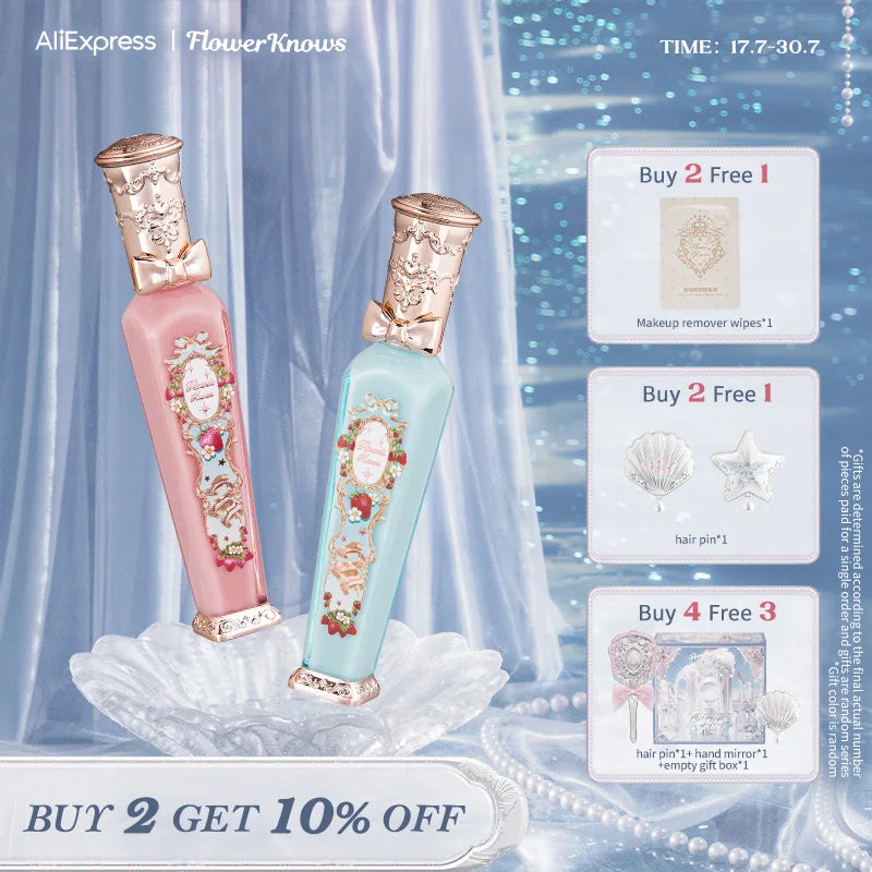 Flower Knows Strawberry Rococo Series Cloud Lip Cream Lipsticks 3.5g - Glowing Love