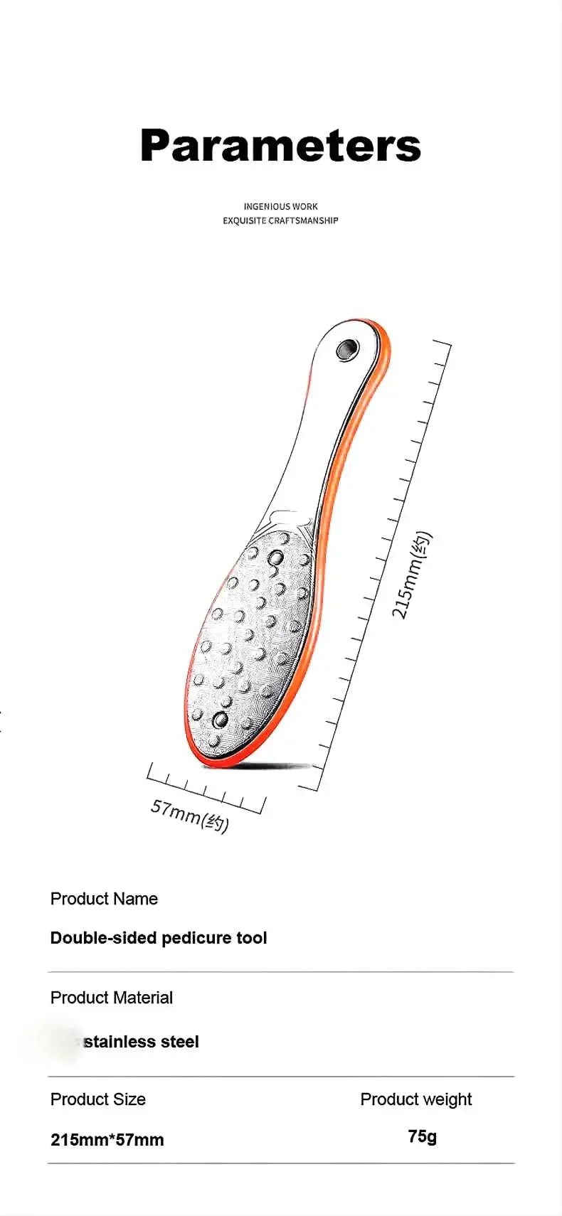 Double Sided Foot File Pedicure Foot Care Tools Dead Skin Callus Remover Stainless Steel Professional - Glowing Love