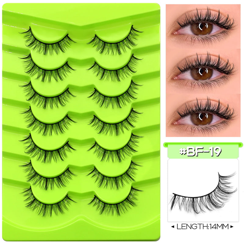 GROINNEYA Manga Lashes Eyes Lashes Soft Natural Long Eyelashes False Eyelashes Anime Wispy Strip Fake Lashes Makeup
