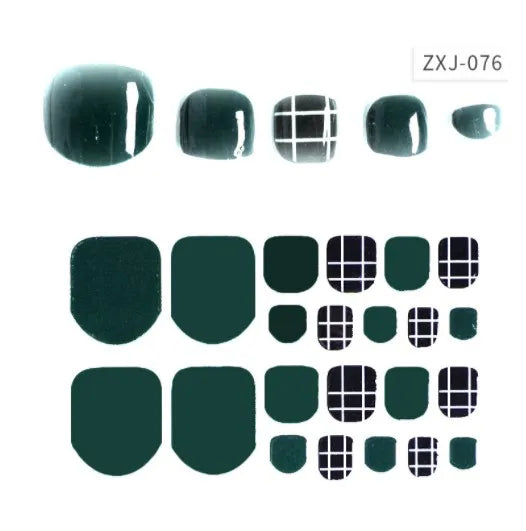 Toe Nail Art Sticker Tips Wraps Adhesive Decals Toenail Polish Strips DIY Pedicure Foot Decals Manicure Women - Glowing Love