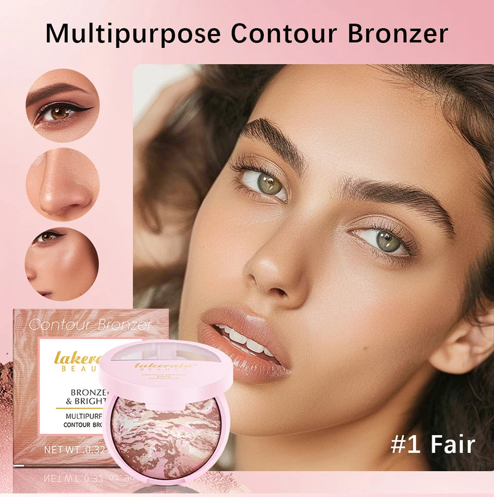 Demi Matte Baked Powder Palette Color Correcting Powder Foundation Brighten Coverage Oil Control Semi Matte Natural Finish Makeu - Glowing Love