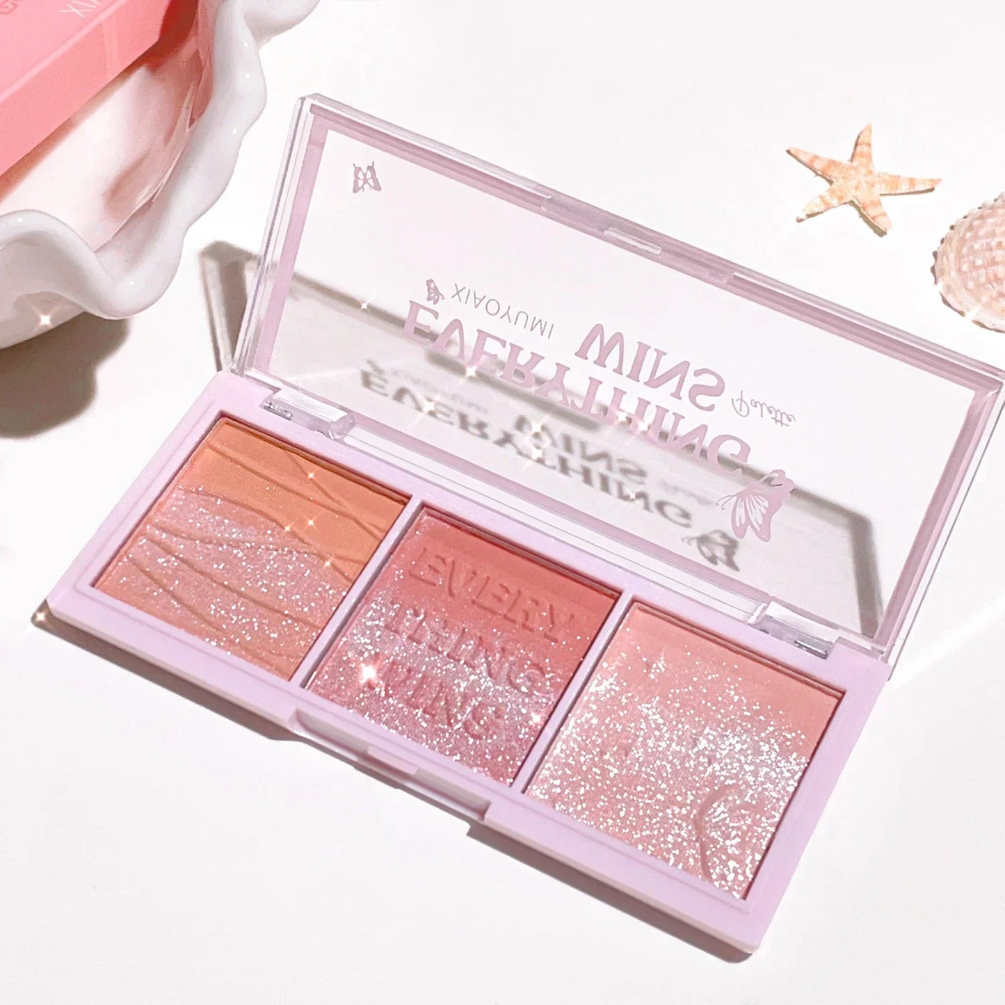 3-color Blush Palette Nude Makeup Natural Matte Milk Tea Orange Tone Long-lasting Rouge Blush Powder Cream Palette