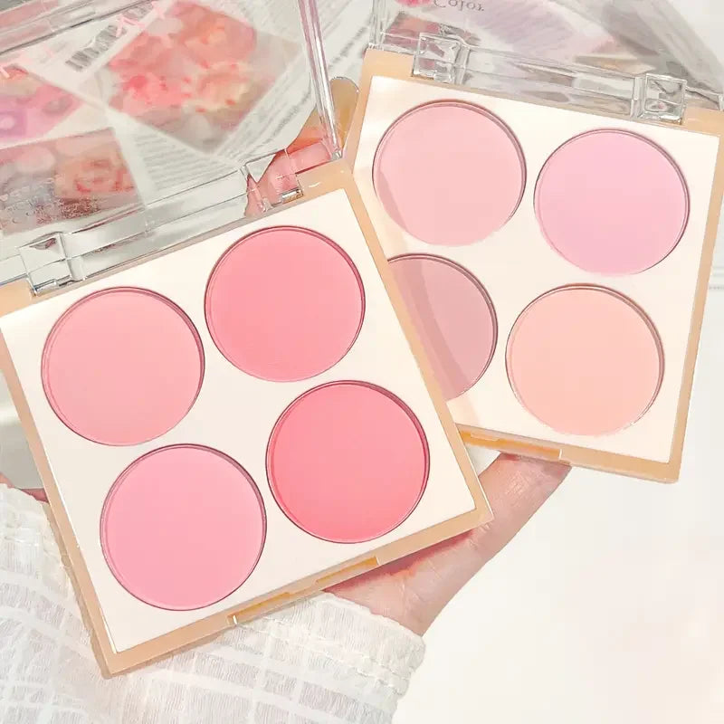 4-Color Matte Blush Palette, Waterproof Long-Lasting, Easy Apply,Multi-Look Face & Eye Makeup,Unisex,Safe Certified,Perfect Gift