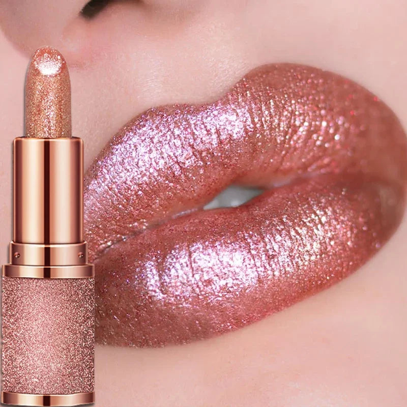 Diamond Temperature Color Changing Glitter Lipsticks Waterproof Longlasting Moisturizing Velvet Matte Lip Tint Sexy Lips Makeups