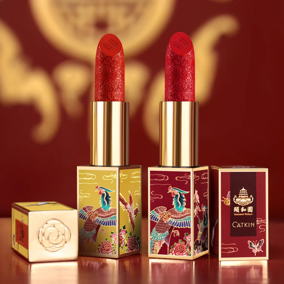 CATKIN Summer Palace Lipsticks Semi-Matte Lipstick Long Lasting for 24H，Lightweight Soft and Ultra Hydrating Lipsticks - Glowing Love