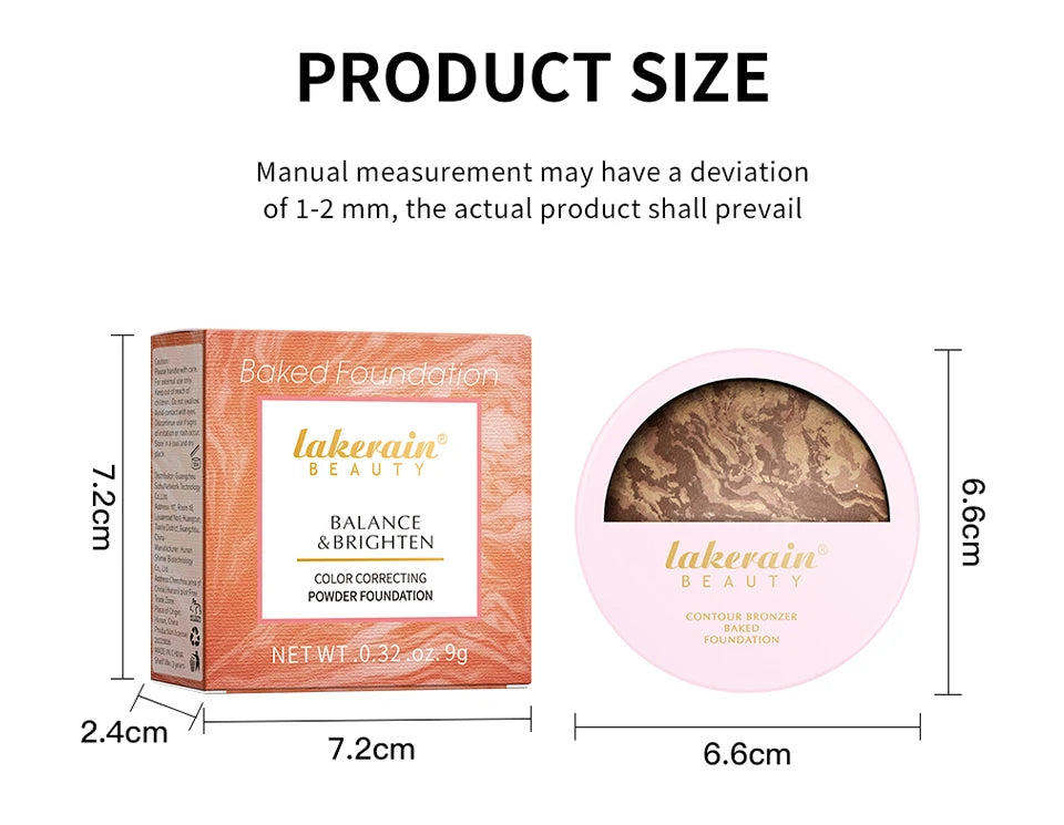 Demi Matte Baked Powder Palette Color Correcting Powder Foundation Brighten Coverage Oil Control Semi Matte Natural Finish Makeu - Glowing Love