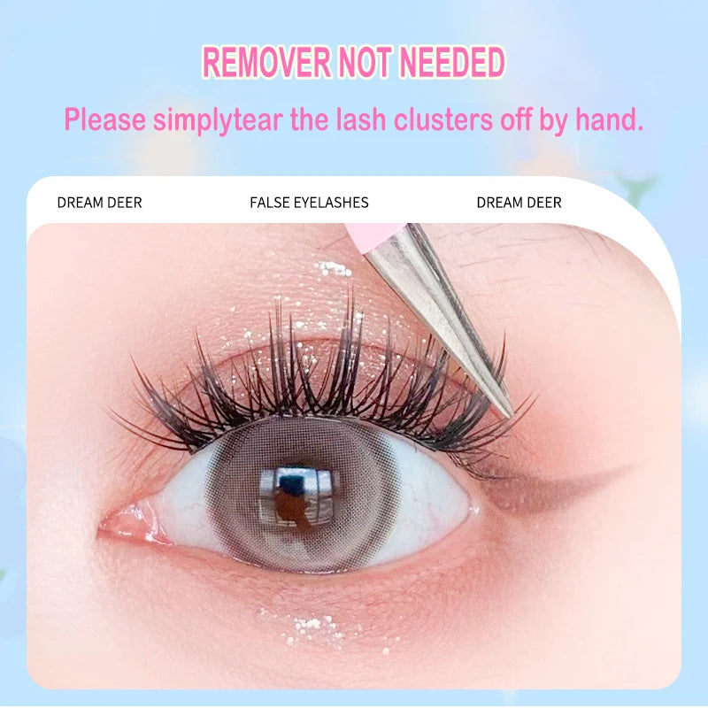 New Glue-free Self-adhesive False EyelashesC Curl Girl Group False Eyelashes DIY Anime Eyes Lashes Extension Enlarge Eyes Tool - Glowing Love