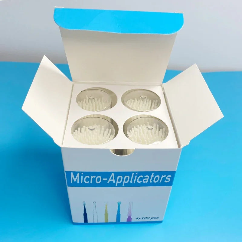 100pcs Long Head White Color Disposable Microbrush Applicator Mini Lash Brush Applicators Microblade Makeup Micro Brushes Tool - Glowing Love