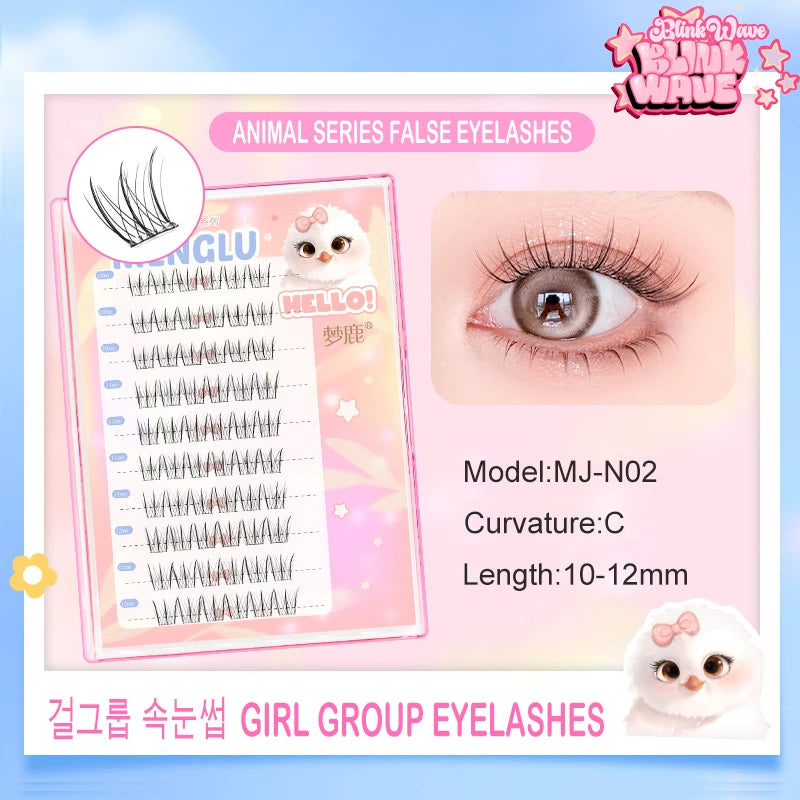 New Glue-free Self-adhesive False EyelashesC Curl Girl Group False Eyelashes DIY Anime Eyes Lashes Extension Enlarge Eyes Tool