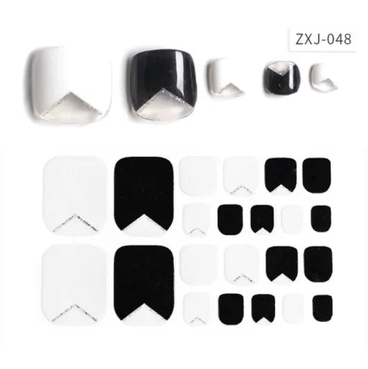 Toe Nail Art Sticker Tips Wraps Adhesive Decals Toenail Polish Strips DIY Pedicure Foot Decals Manicure Women