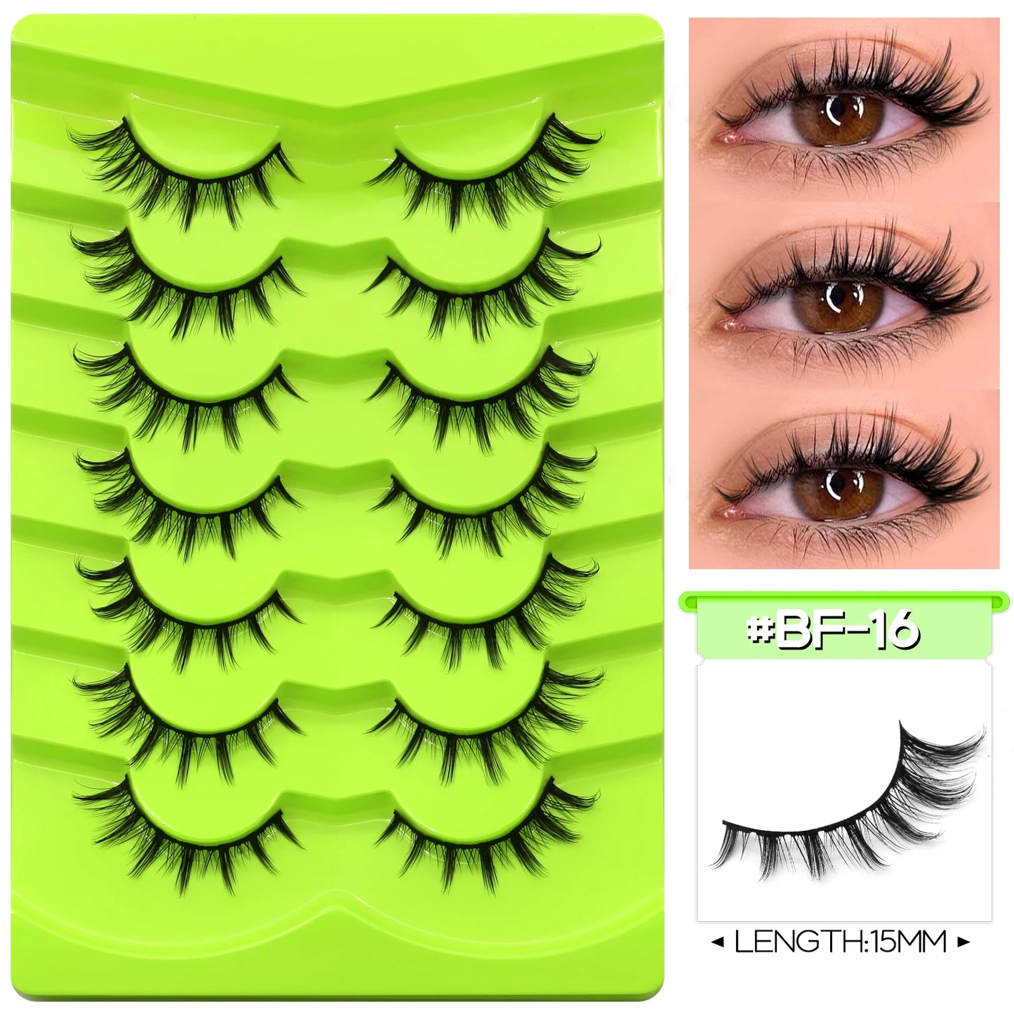 GROINNEYA Manga Lashes Eyes Lashes Soft Natural Long Eyelashes False Eyelashes Anime Wispy Strip Fake Lashes Makeup - Glowing Love