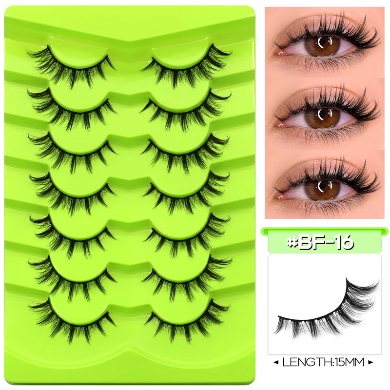 GROINNEYA Manga Lashes Eyes Lashes Soft Natural Long Eyelashes False Eyelashes Anime Wispy Strip Fake Lashes Makeup