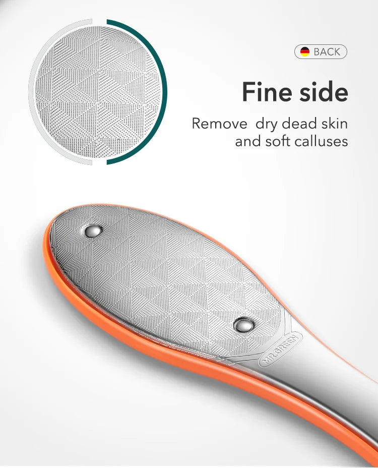 MR.GREEN Double Sided Foot File Pedicure Foot Care Tools Dead Skin Callus Remover Stainless Steel Professional