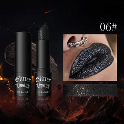 Waterproof Glitter Lipsticks Punk Style Nude Matte Not Fading Pearlescent Sexy Red Pink Velvet Lipsticks Lips Makeup Cosmetic