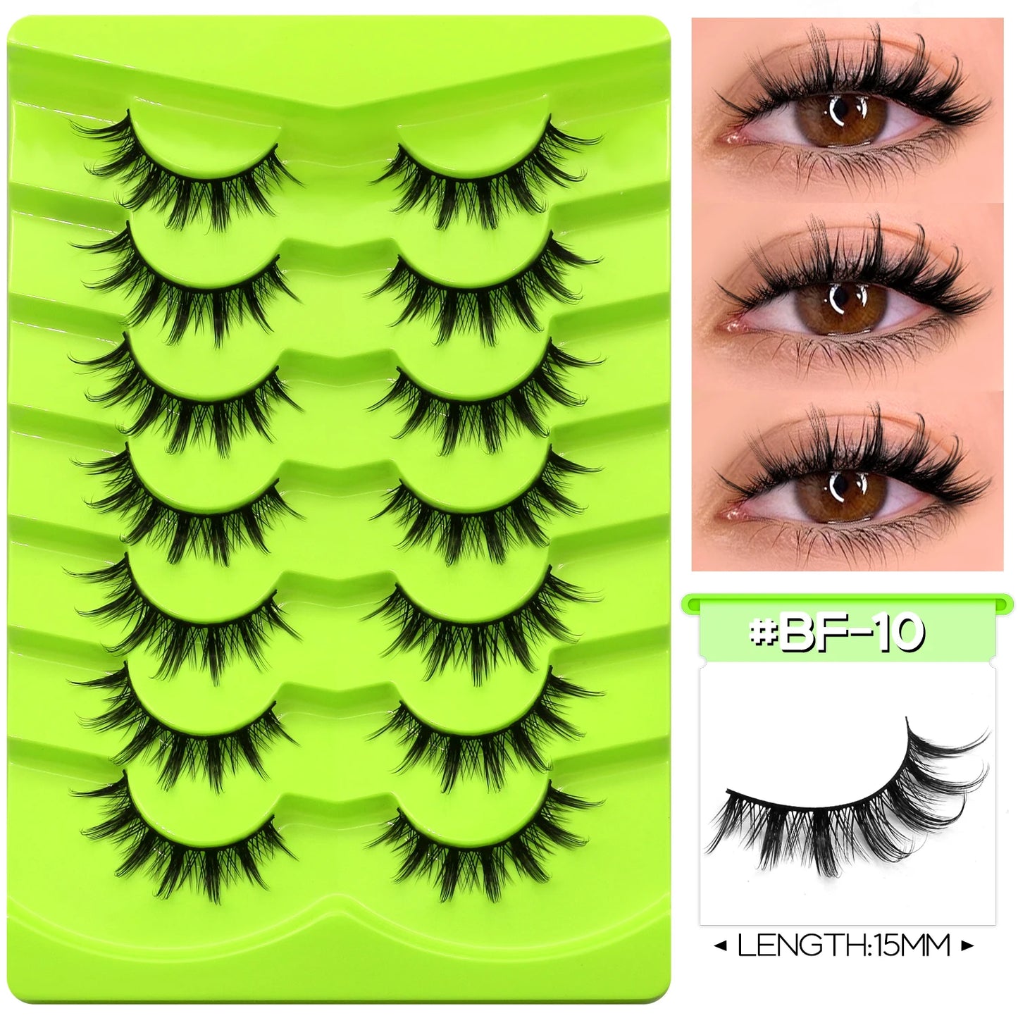GROINNEYA Manga Lashes Eyes Lashes Soft Natural Long Eyelashes False Eyelashes Anime Wispy Strip Fake Lashes Makeup - Glowing Love
